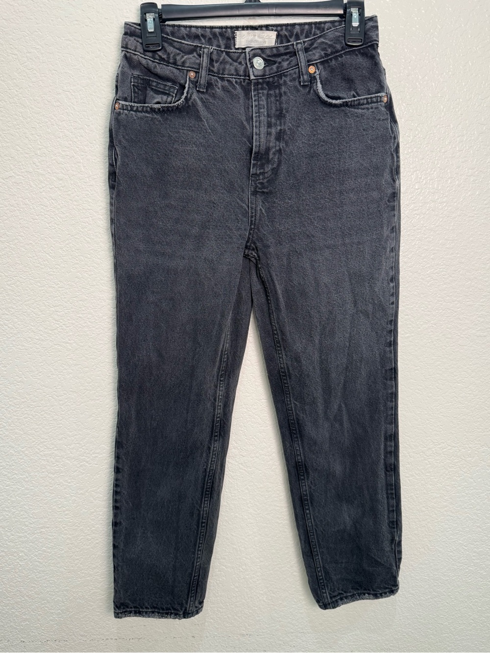 Free People We The Free Twenty-Five Jeans 25 Black Distressed Frayed Hem
